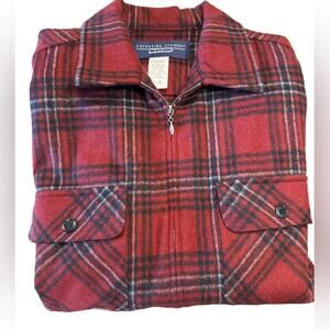 Vintage Catherine Stewart Women’s Med Burgundy Wool Blend Shacket Full Zip